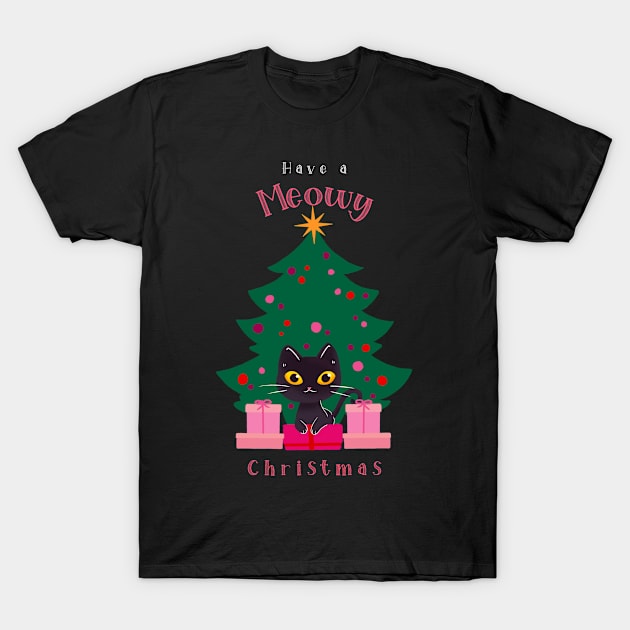 Christmas Design Cute Cat T-Shirt by DAGHO